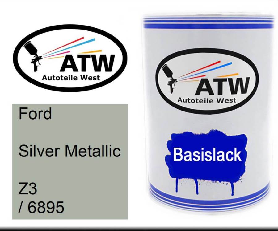 Ford, Silver Metallic, Z3 / 6895: 500ml Lackdose, von ATW Autoteile West.